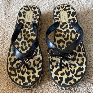 New Kate Spade New York - Rhett - Leopard Print Wedge Flip-flop Sandal Women’s 6